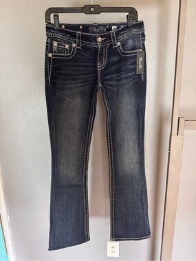 Miss Me Indigo Bootcut Jeans with Contrast Stitching